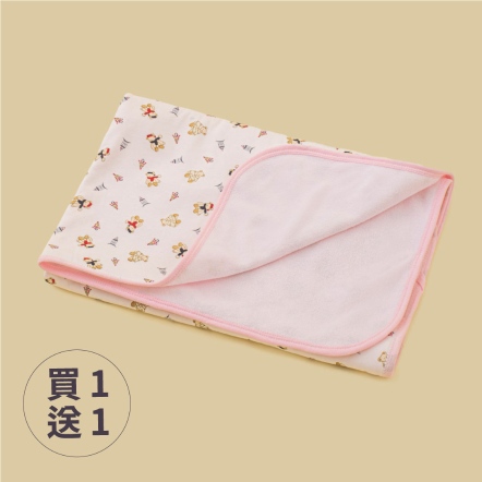 嬰兒兩用包巾，粉╱燈塔熊