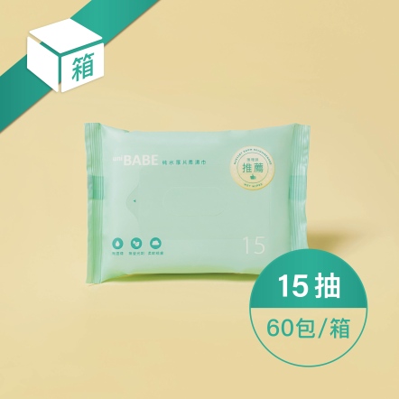 純水厚片柔濕巾15抽╱60包，箱