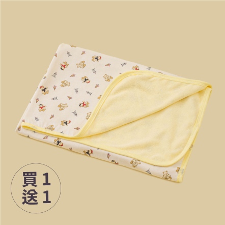 嬰兒兩用包巾，鵝黃╱燈塔熊